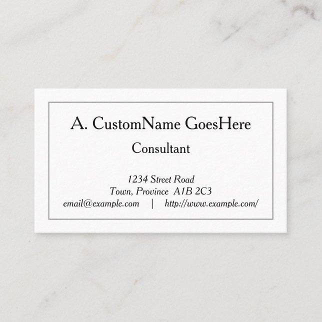 Respectable, Professional Business Card (Front)