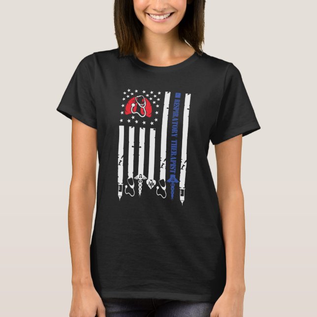 Respiratory Therapist American US Flag Women T-Shirt (Front)