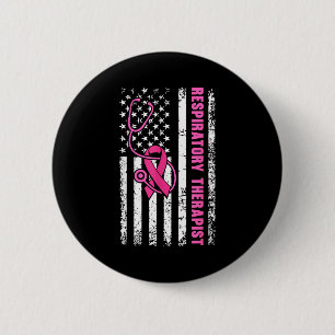 Respiratory Therapist Breast Cancer Awareness 6 Cm Round Badge
