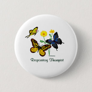 Respiratory Therapist Butterflies 6 Cm Round Badge