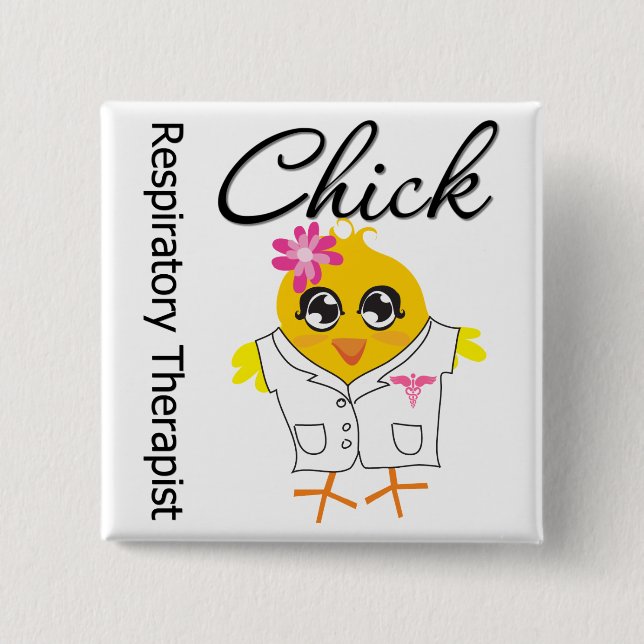 Respiratory Therapist Chick 15 Cm Square Badge (Front)