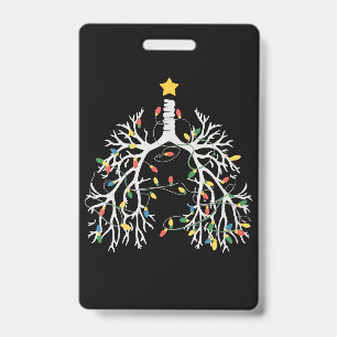 Respiratory Therapist Christmas Lung RT Nurse Crew ID Badge