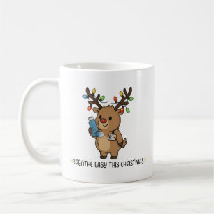 Respiratory Therapist Christmas Reindeer Inhaler Coffee Mug