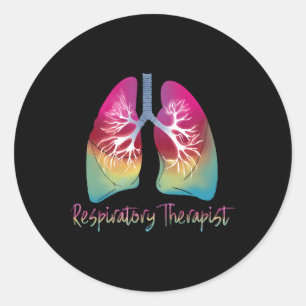 Respiratory Therapist Colorful Lungs Classic Round Sticker