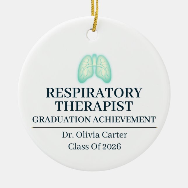 Respiratory Therapist Custom Name Since Year Ceramic Ornament (Front)