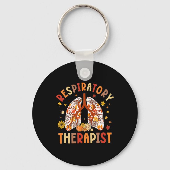 Respiratory Therapist Fall Lung Thanksgiving Pulmo Key Ring (Front)