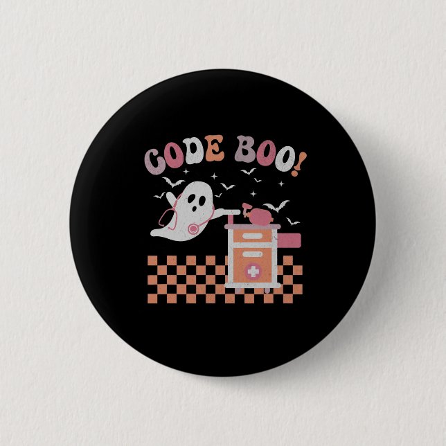 Respiratory Therapist Halloween Code Boo Spooky Re 6 Cm Round Badge (Front)