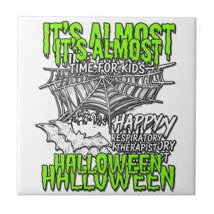 Respiratory Therapist Halloween Spider Web Design_ Ceramic Tile
