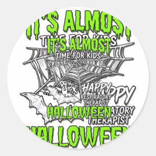 Respiratory Therapist Halloween Spider Web Design_ Classic Round Sticker
