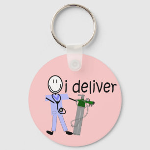 Respiratory Therapist "I Deliver"  (Oxygen) Key Ring