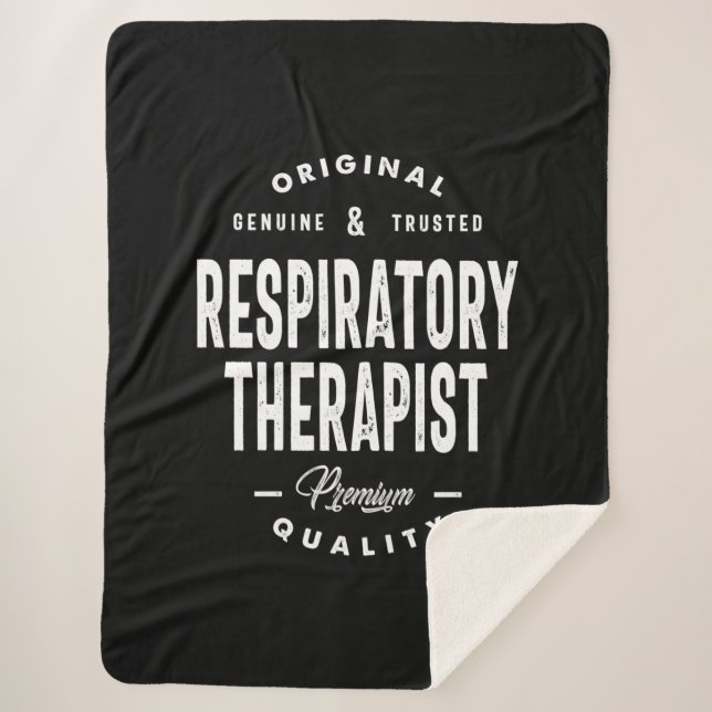 Respiratory Therapist Job Title Gift Sherpa Blanket (Front)