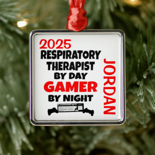 Respiratory Therapist Loves Playing Video Games Metal Ornament