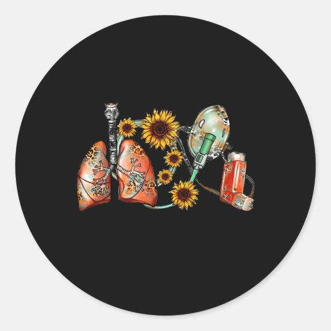 Respiratory Therapist Lungs Breathe Rt Nurse Classic Round Sticker (Front)