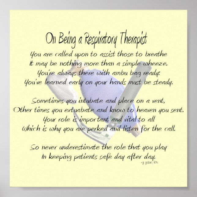 Respiratory Therapist Poem/Poster Poster (Front)