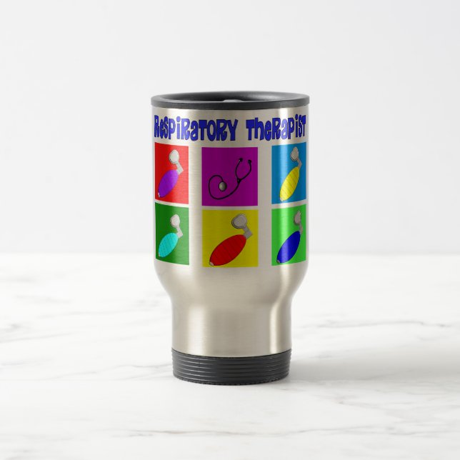 Respiratory Therapist Pop Art Design Gifts Travel Mug (Center)