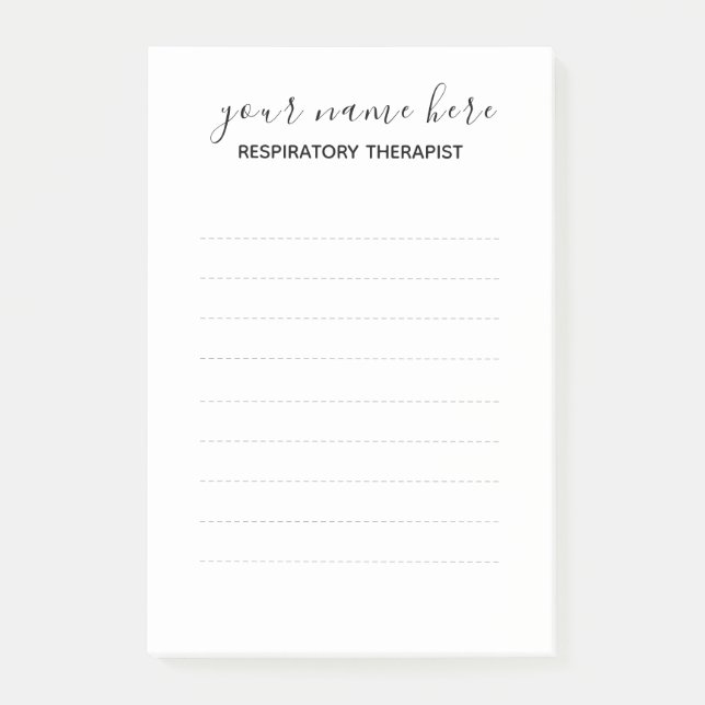 Respiratory Therapist Post It Notes - Large (Front)