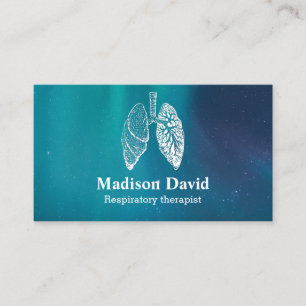 Respiratory therapist pulmonologist Galaxy Business Card