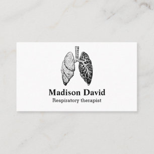 Respiratory therapist pulmonologist Minimal Lungs Business Card