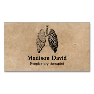 Respiratory therapist pulmonologist Minimal Lungs Magnetic Business Card