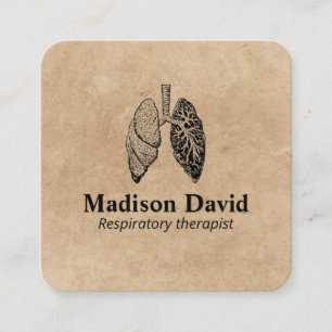 Respiratory therapist pulmonologist Minimal Lungs Square Business Card