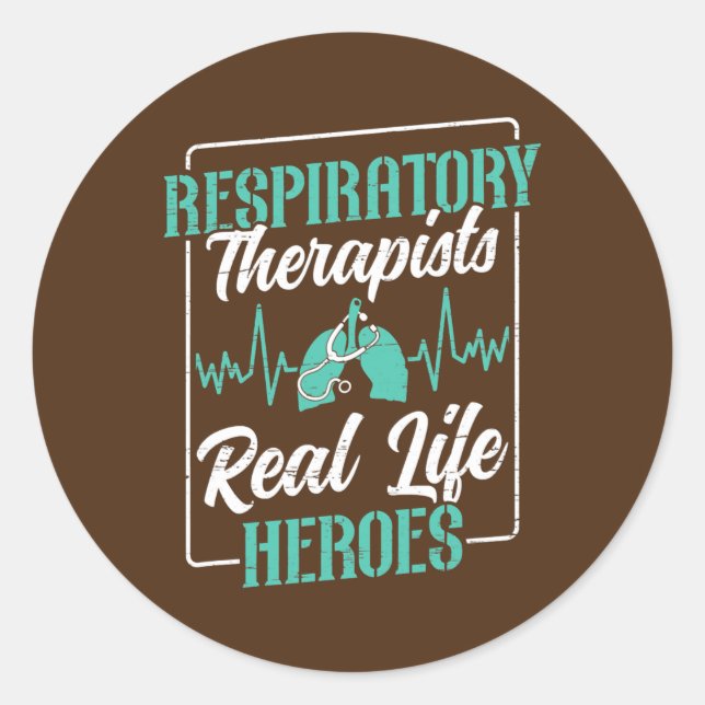 Respiratory Therapist Real Life Superhero Lungs Classic Round Sticker (Front)