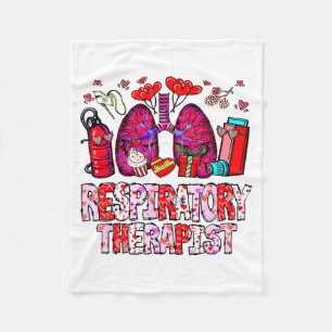Respiratory Therapist Rt Funny Valentines Day Nurs Fleece Blanket