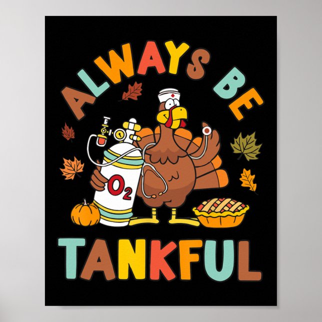Respiratory Therapist Thanksgiving Nurse Autumn Fa Poster (Front)