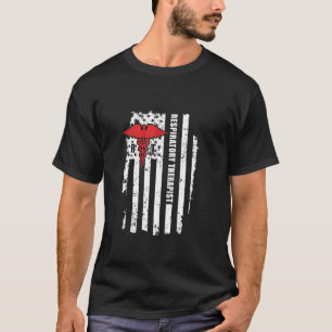Respiratory Therapist USA Flag American Therapy RT T-Shirt