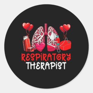 Respiratory Therapist Valentine's Day Job Team Cut Classic Round Sticker