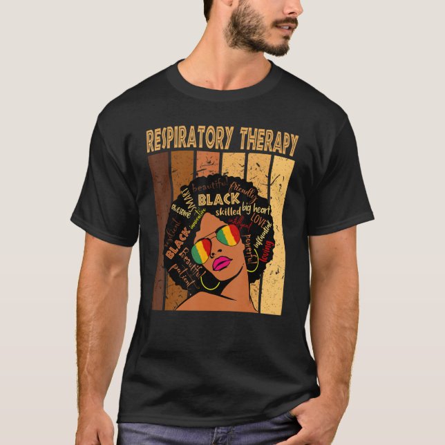 Respiratory Therapy Afro African Women Black Histo T-Shirt (Front)