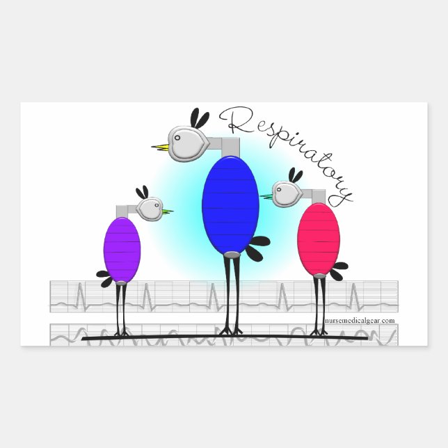 Respiratory Therapy "Ambu Birds" Gifts Rectangular Sticker (Front)