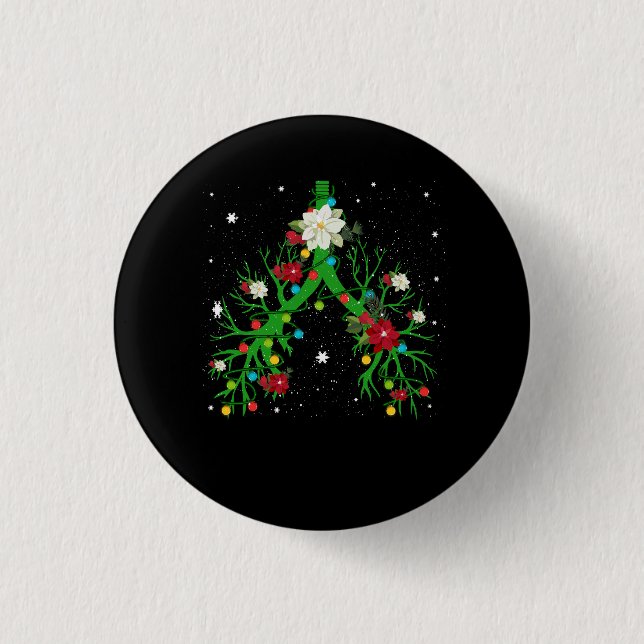 Respiratory Therapy Lung Christmas Light Therapist 3 Cm Round Badge (Front)