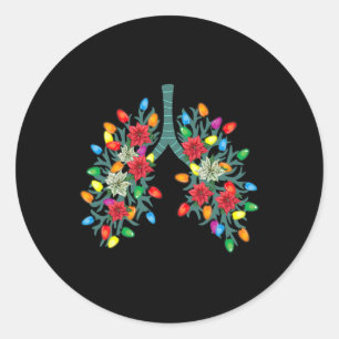 Respiratory Therapy Lung Christmas Light Therapist Classic Round Sticker