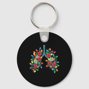 Respiratory Therapy Lung Christmas Light Therapist Key Ring