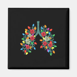 Respiratory Therapy Lung Christmas Light Therapist Magnet