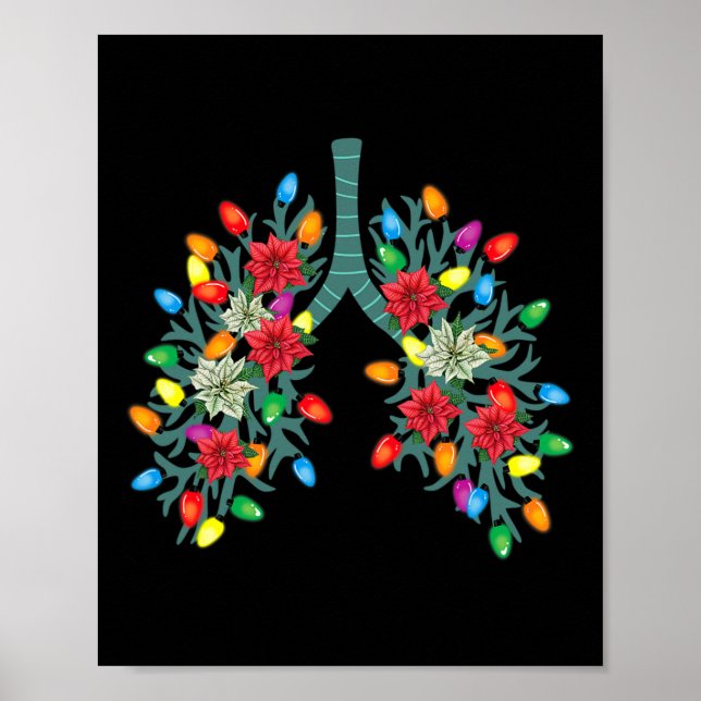 Respiratory Therapy Lung Christmas Light Therapist Poster (Front)