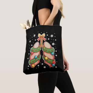 Respiratory Therapy Lung Christmas Tree Therapist Tote Bag