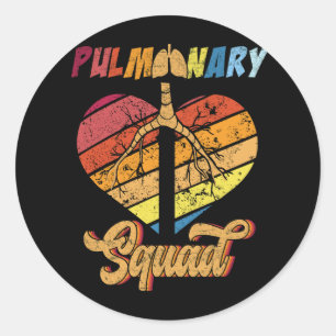 Respiratory Therapy Lung Doctor Pulmonary Squad As Classic Round Sticker