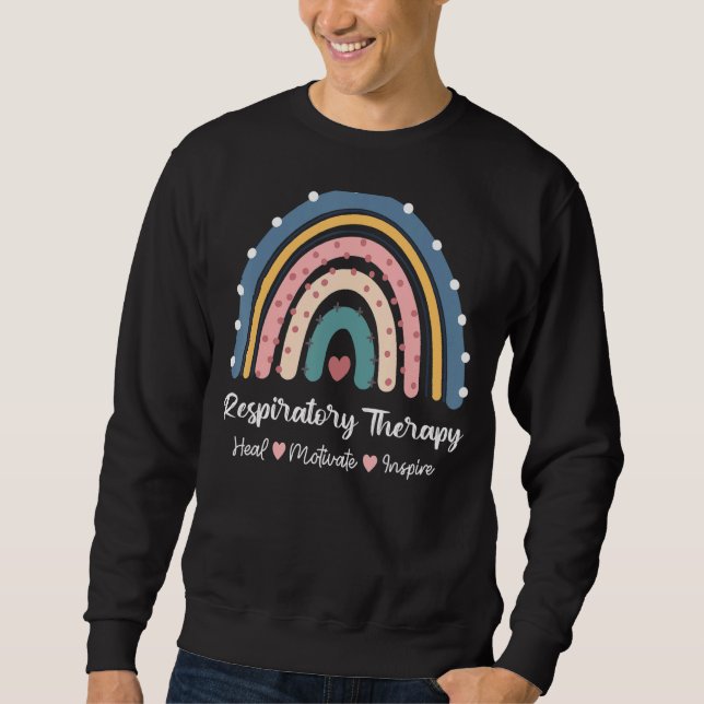 Respiratory Therapy Rt Care Week Rainbow Cute Rrt  Sweatshirt (Front)