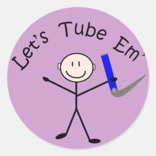 Respiratory Therapy Stick Person "Let's Tube Em" Classic Round Sticker