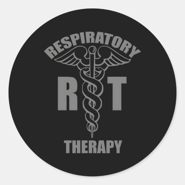 Respiratory Therapy Therapist Rt Caduceus Medical  Classic Round Sticker (Front)