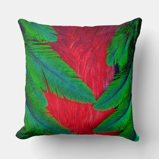 Resplendent Quetzal feather design Cushion (Front)