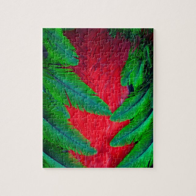 Resplendent Quetzal feather design Jigsaw Puzzle (Vertical)