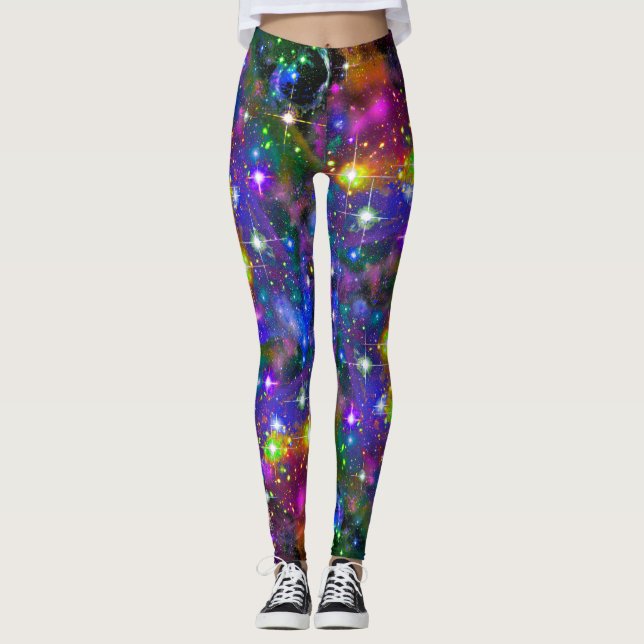 Resplendent Star Field All Over Print Leggings (Front)