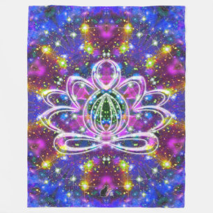 Resplendent Zen Lotus Fleece Blanket