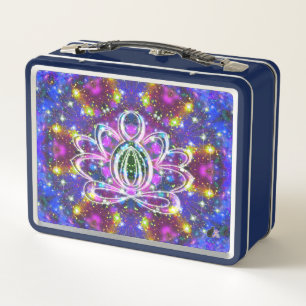 Resplendent Zen Lotus Metal Lunch Box