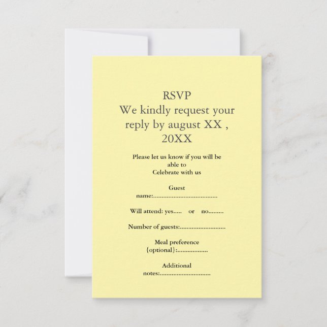 Response Card (Front)