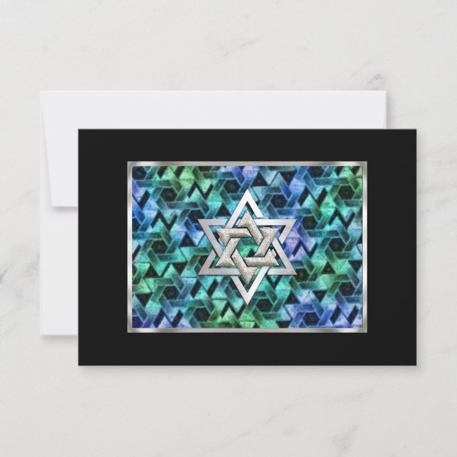 Response Card  Bar Mitzvah Star of David (Front)