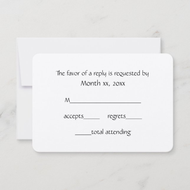 Response Cards Winter White for Weddings No. 2 (Front)
