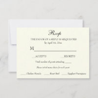 Response RSVP Minimalist Classic Elegant